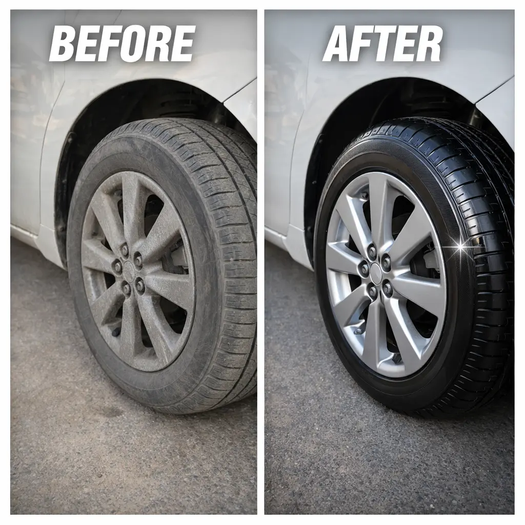 FuelX Tyre Shiner in action