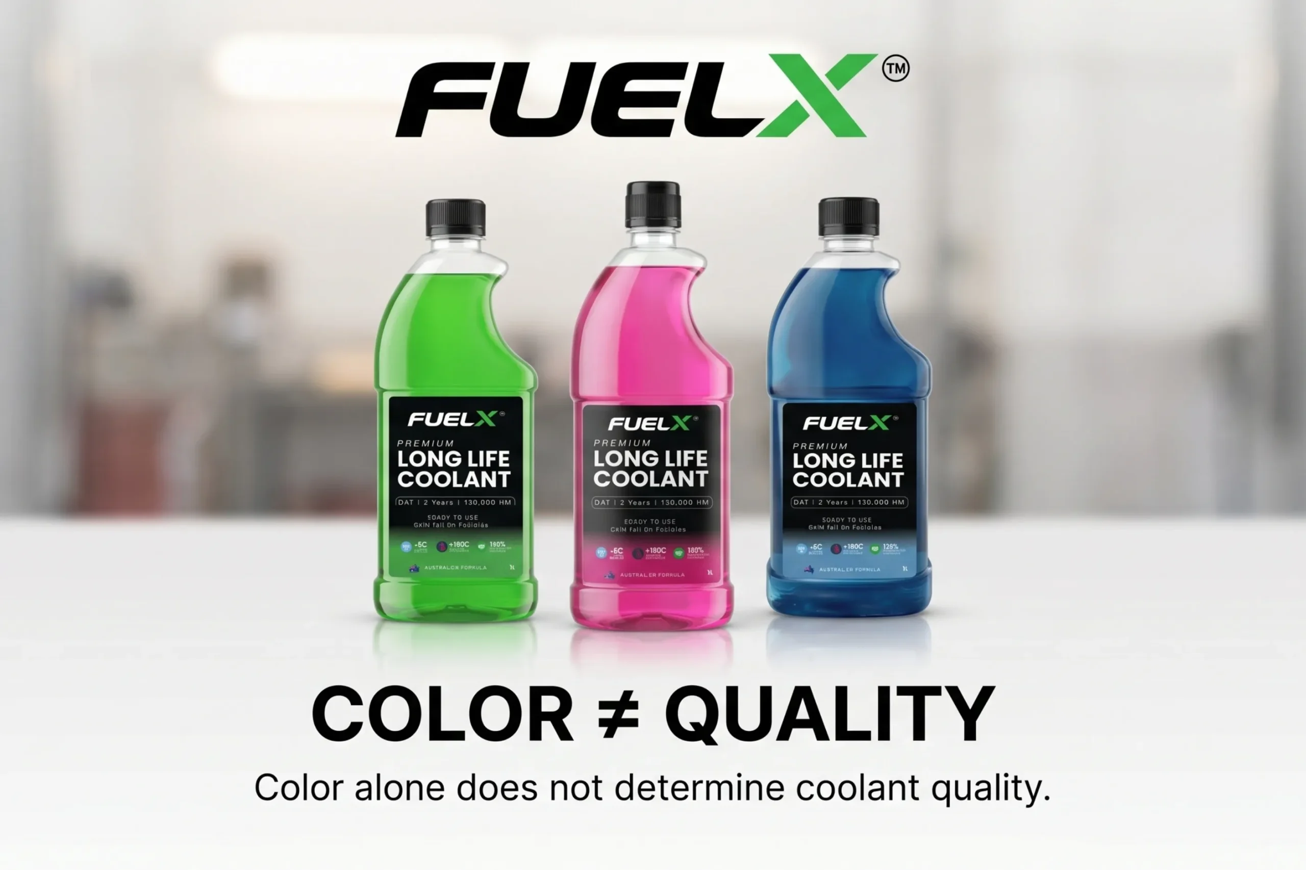 Different coolant colors for cars in Pakistan
