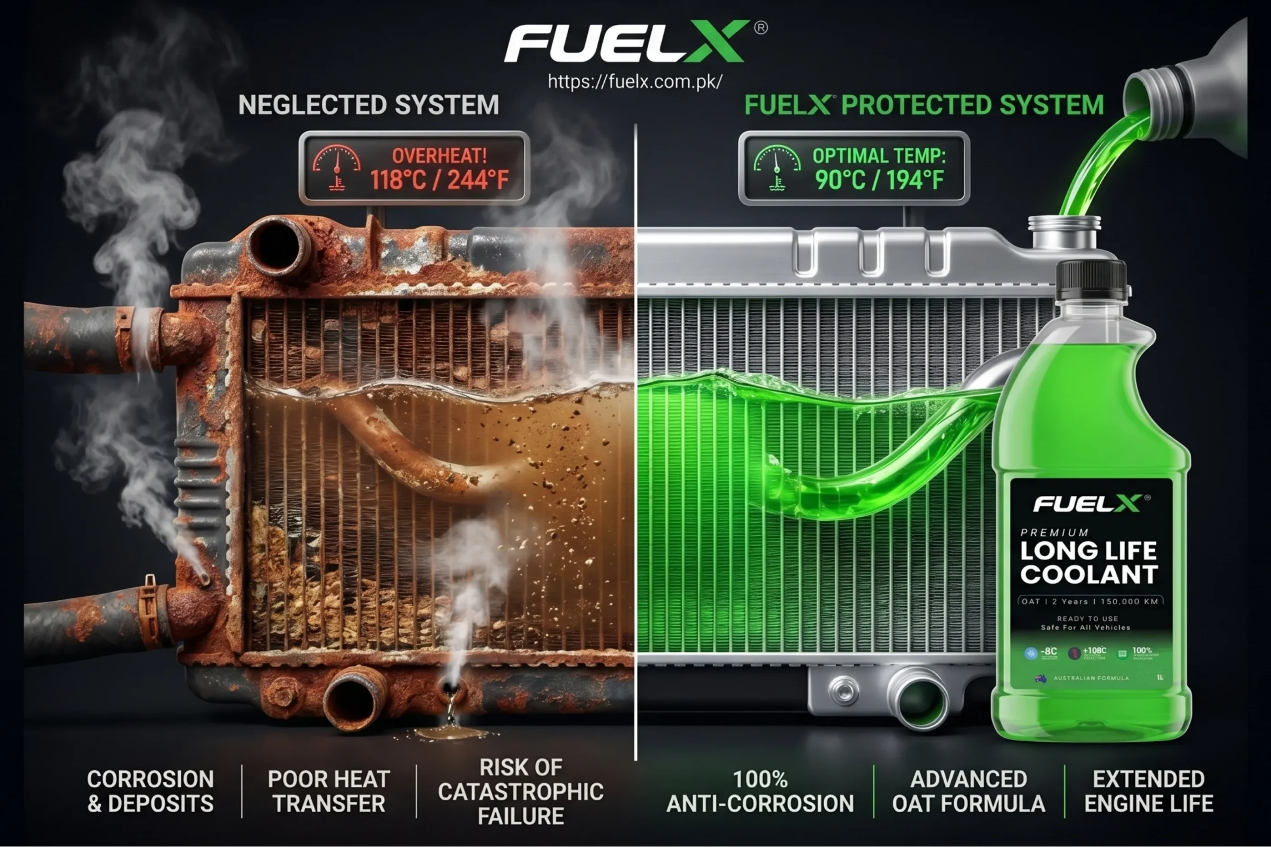 Difference between proper coolant and water in radiator