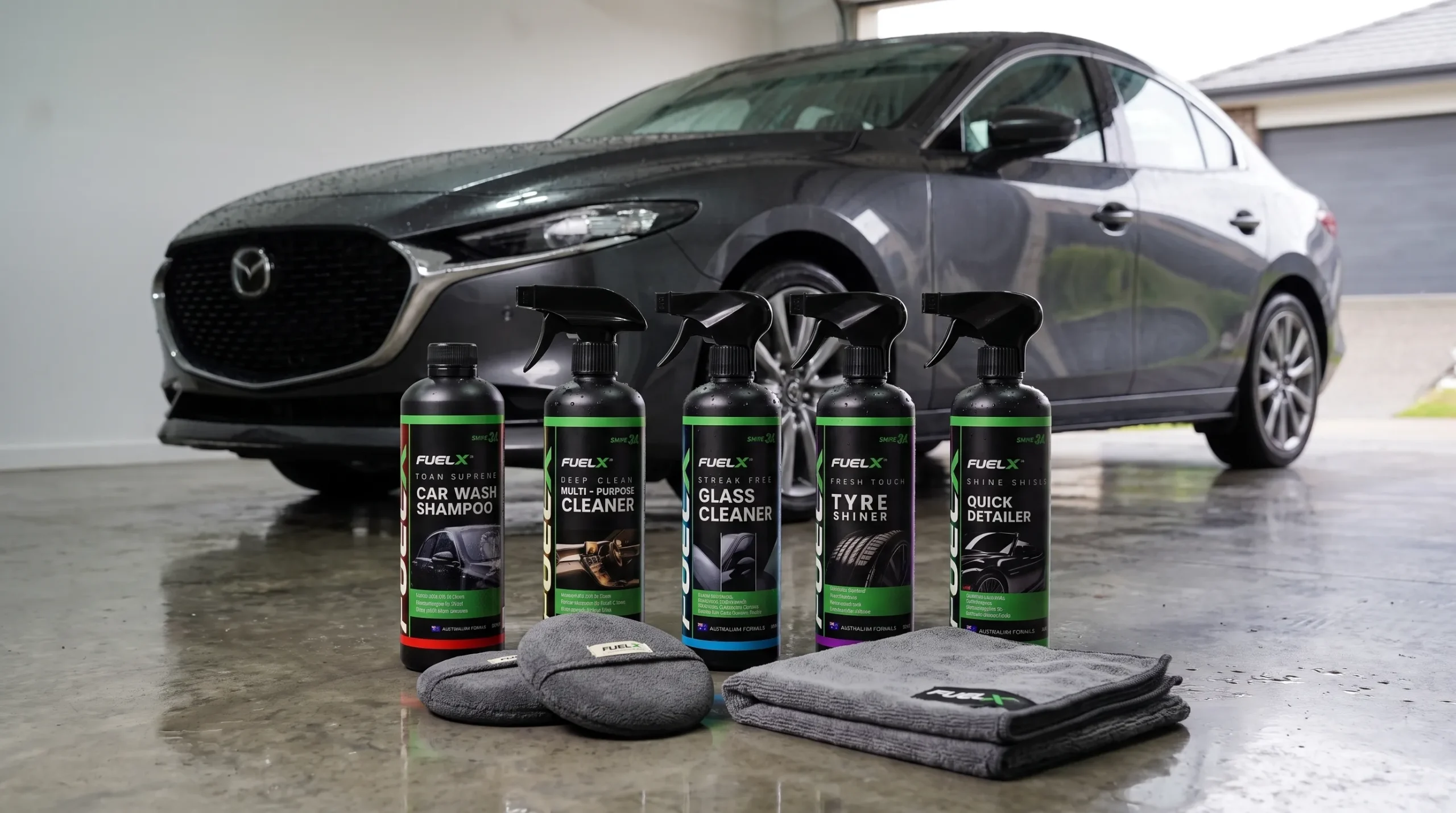 FuelX car cleaning products for a complete home car wash