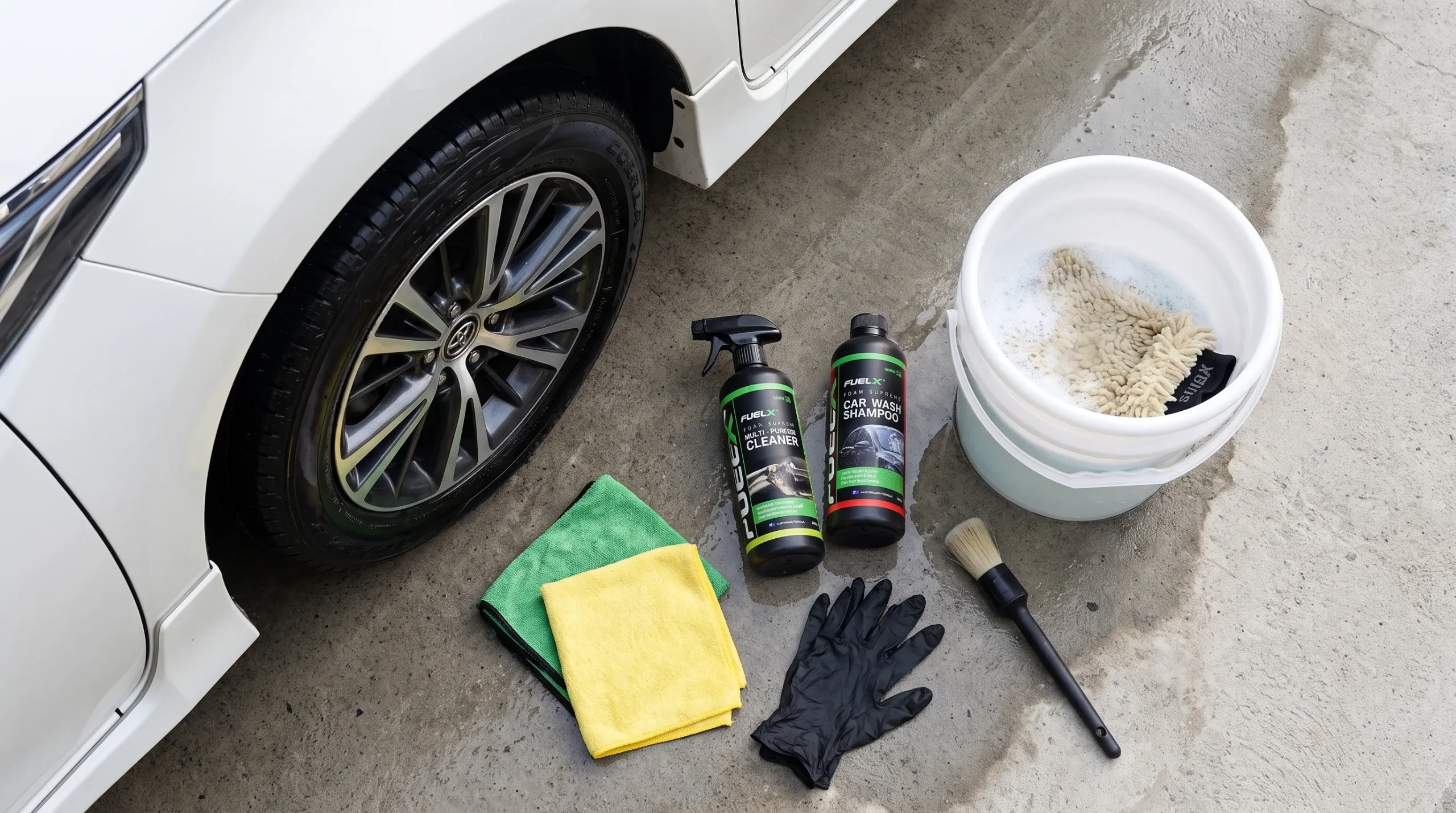 Car cleaning supplies for safely remove bird droppings