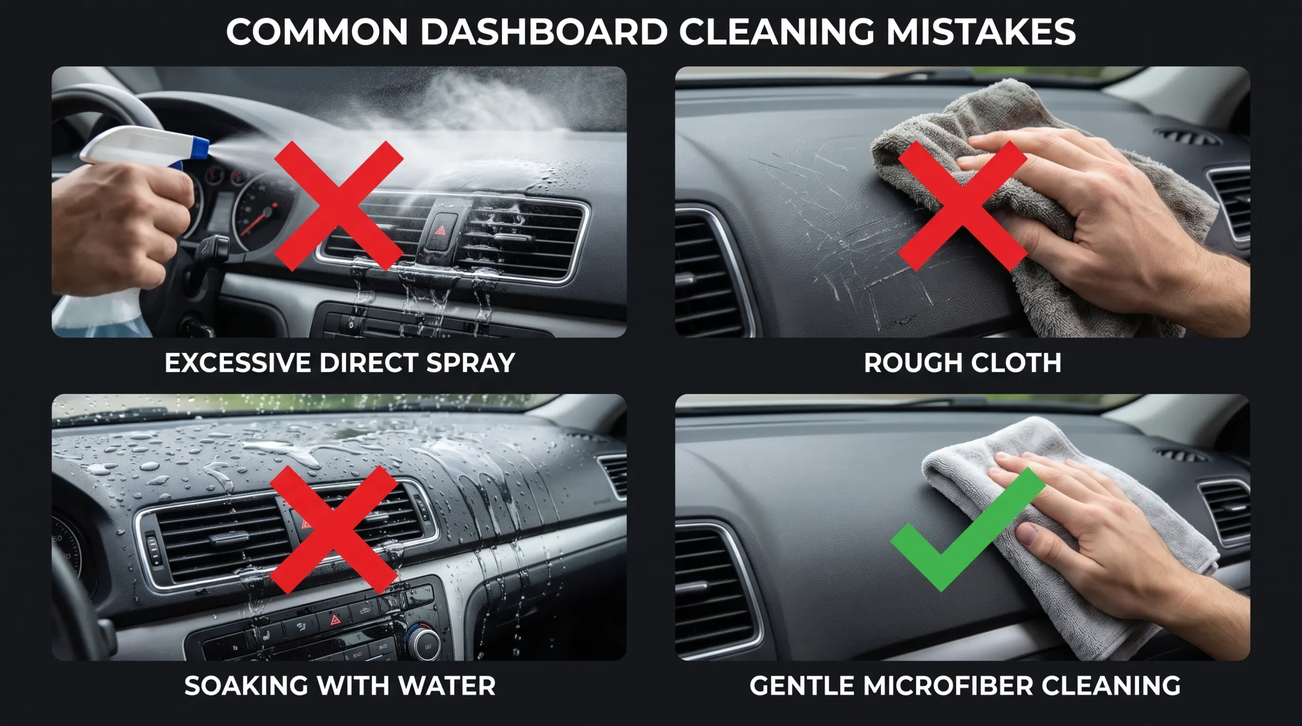 Common car dashboard cleaning mistakes to avoid