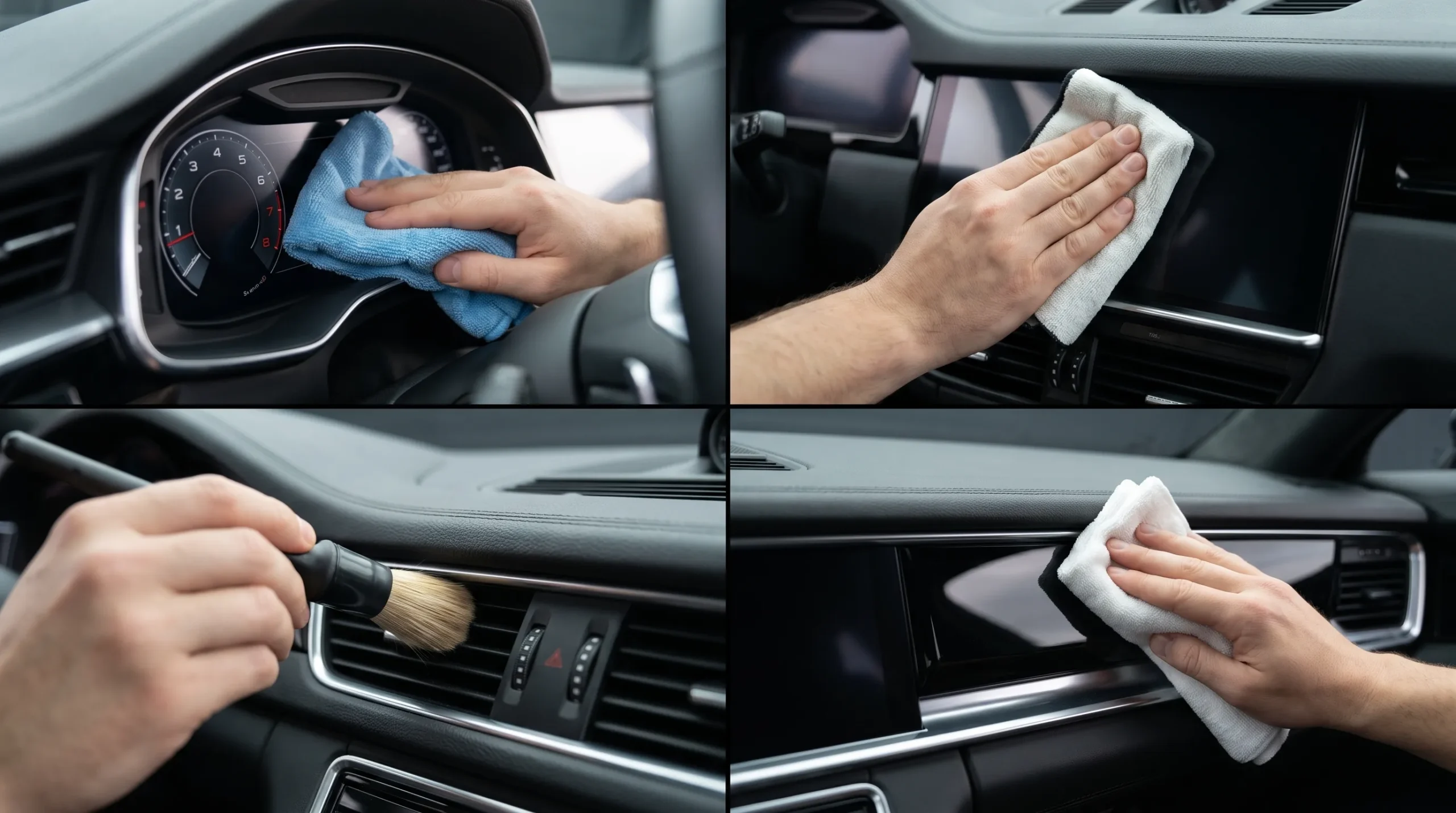 How to safely clean car dashboard vents, screens and glossy trim